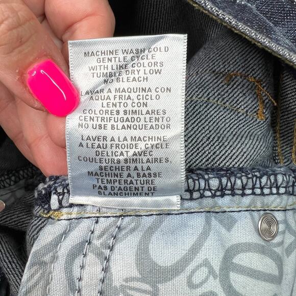 Bebe Vintage Y2K Carmen Cuffed Crop Jeans Rhinestones Dark Wash Womens 25 - Picture 10 of 10